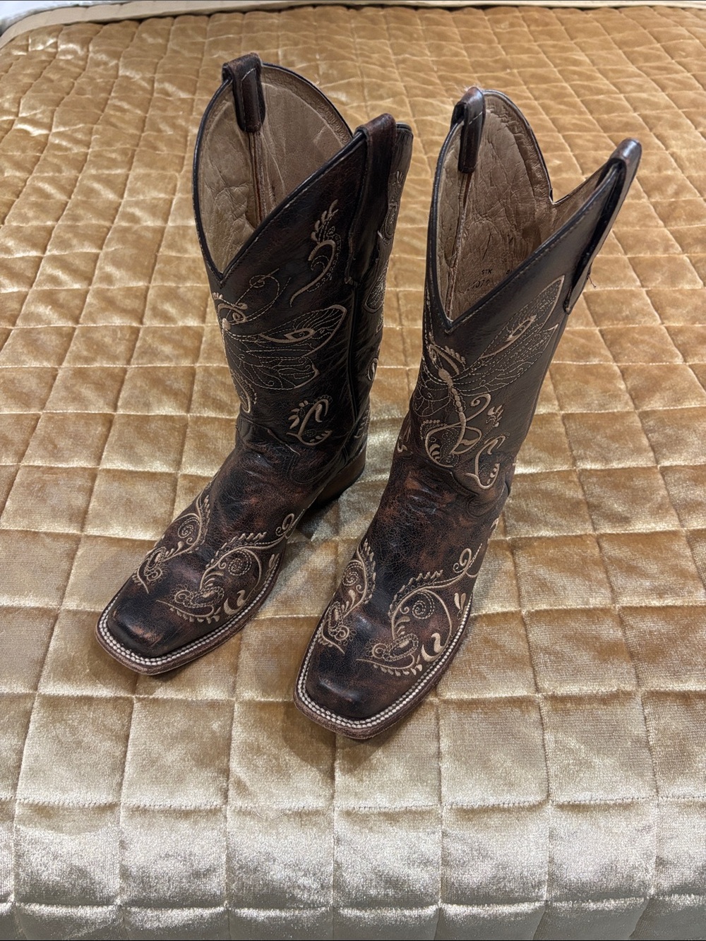 Circle G Brown Embroidered Leather Western Women's Boots